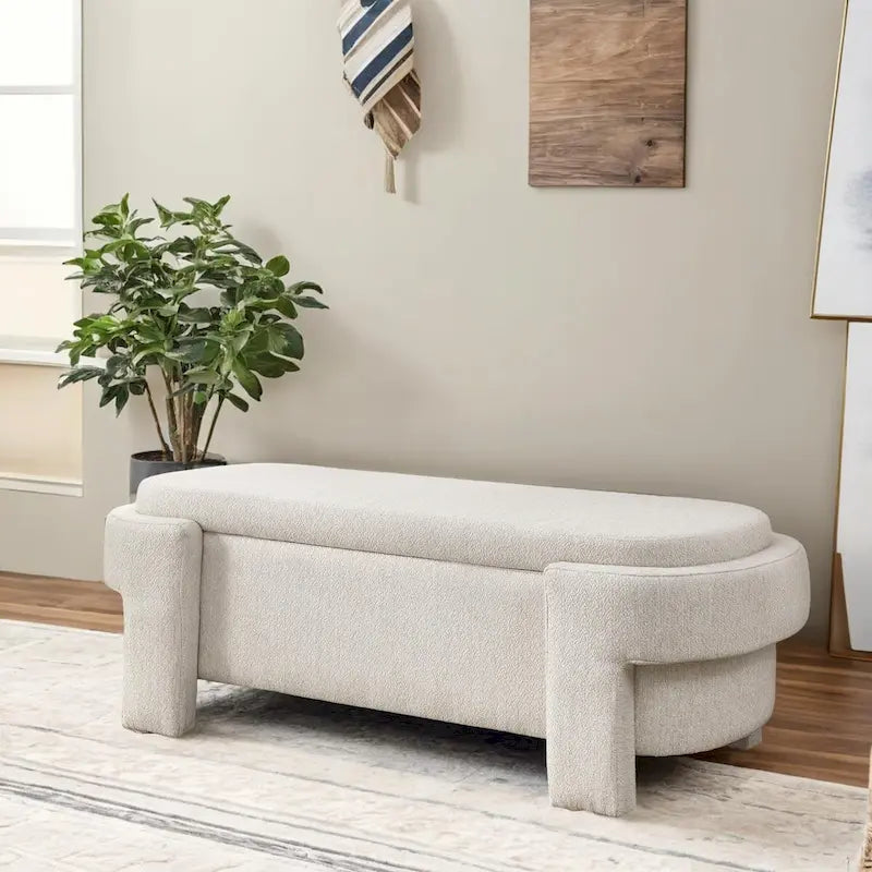 Panca Imbottita con Ampio Spazio ContenitorePouf Contenitore Moderni, per il Soggiorno, l'Ingresso e la Camera da Letto