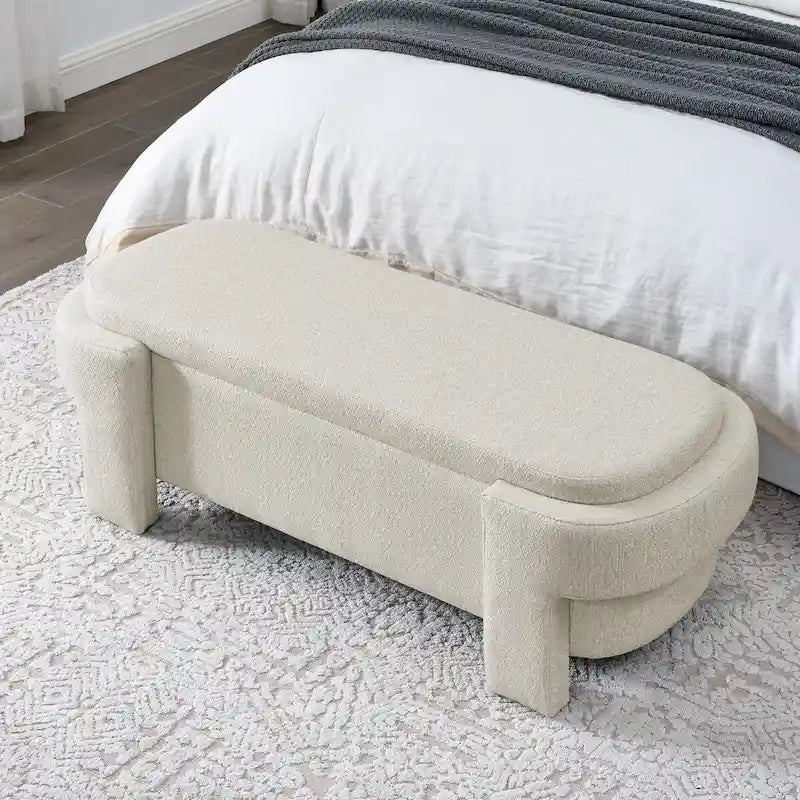 Panca Imbottita con Ampio Spazio ContenitorePouf Contenitore Moderni, per il Soggiorno, l'Ingresso e la Camera da Letto