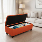 Sole Secret Diamond Tufted CAN PUMPKIN Linen Storage Bench