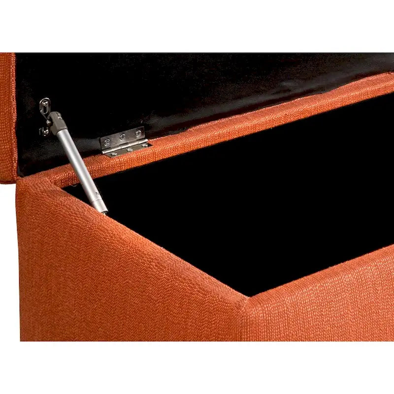 Panca contenitore in lino con bottonatura a diamante e coperchio idraulico a forma di zucca
