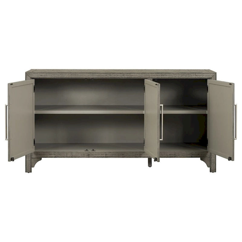 Madia/mobile contenitore di design con MDF+impiallacciatura in pino, ripiani regolabili, adatta