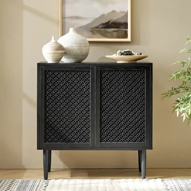 Mobile credenza moderno Dominik da 81 cm a 2 ante con luci a LED