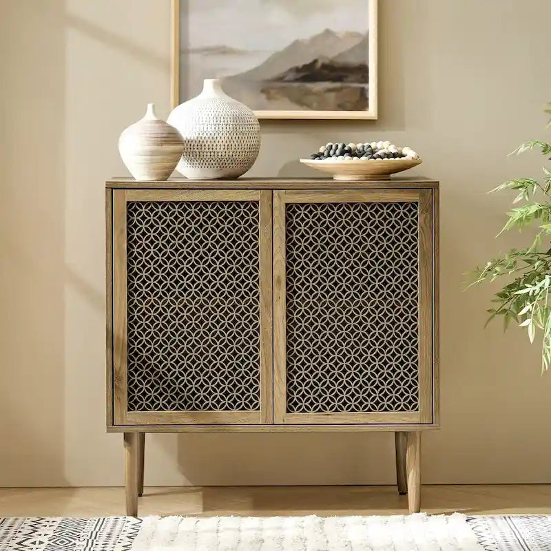 Mobile credenza moderno Dominik da 81 cm a 2 ante con luci a LED