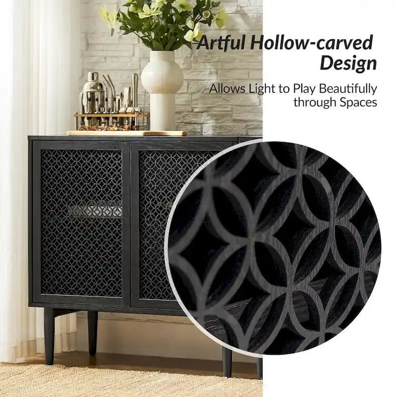 Mobile credenza moderno Dominik da 81 cm a 2 ante con luci a LED