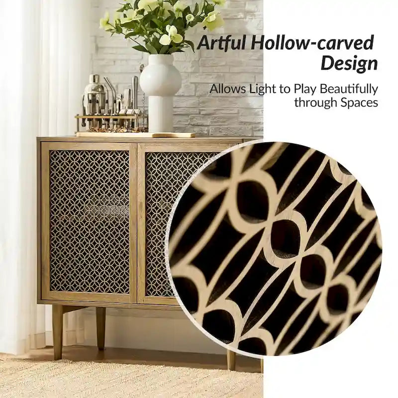 Mobile credenza moderno Dominik da 81 cm a 2 ante con luci a LED