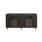 Mobile Credenza Laccato in Legno con 4 Ante in Vetro Buffet Contenitore