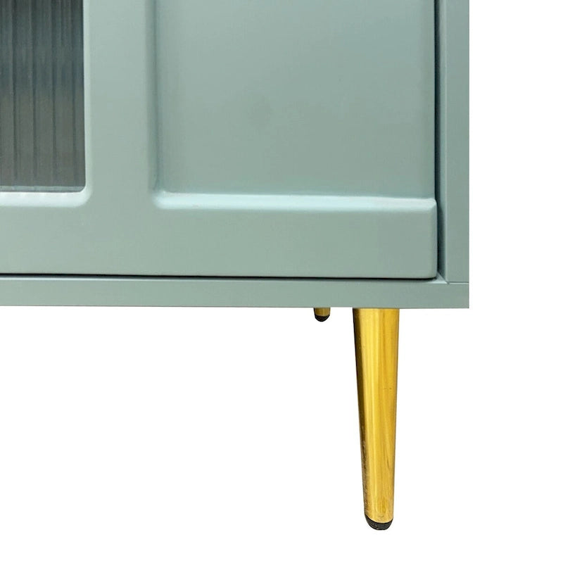 Mobile Credenza Laccato in Legno con 4 Ante in Vetro Buffet Contenitore