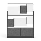 Sistema divisorio modulare da parete - Struttura nera - Parete iniziale 70 x 48 con lavagna bianca