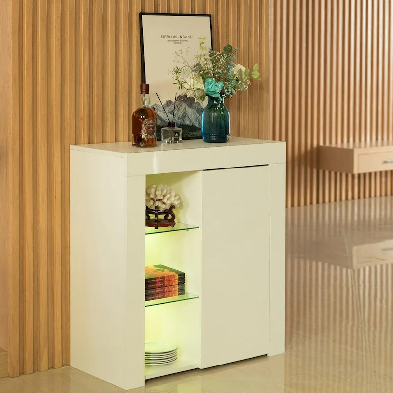 Mobile Contenitore Laterale da Ufficio o Salotto con LED
