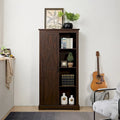 Mobiletto Contenitore Dispensa Stile Rustico con Ante Scorrevoli a Stalla, Mobile Organizer Salvaspazio per Casa con Cassetti e Ripiani