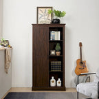 Mobiletto Contenitore Dispensa Stile Rustico con Ante Scorrevoli a Stalla, Mobile Organizer Salvaspazio per Casa con Cassetti e Ripiani