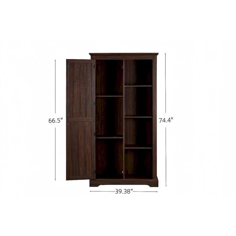 Mobiletto Contenitore Dispensa Stile Rustico con Ante Scorrevoli a Stalla, Mobile Organizer Salvaspazio per Casa con Cassetti e Ripiani