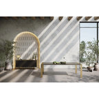 Credenza moderna in Wengé e ottone con ante a chiusura ammortizzata