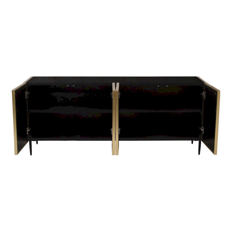 Madia a 2 ante con finitura in ottone Art Déco