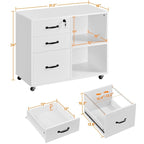 Classificatore Mobile con 3 Cassetti e 2 Ripiani - Stile Vintage