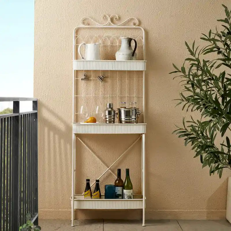 Scaffale Portavasi e Ripostiglio a 3 Ripiani in Metallo da 173 cm - Interno/Esterno
