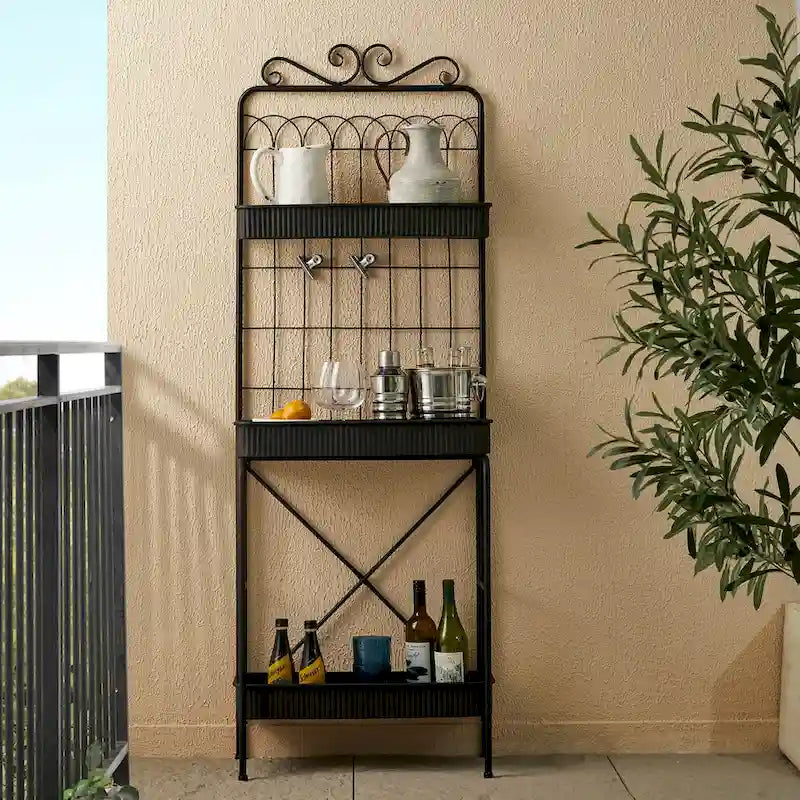 Scaffale Portavasi e Ripostiglio a 3 Ripiani in Metallo da 173 cm - Interno/Esterno