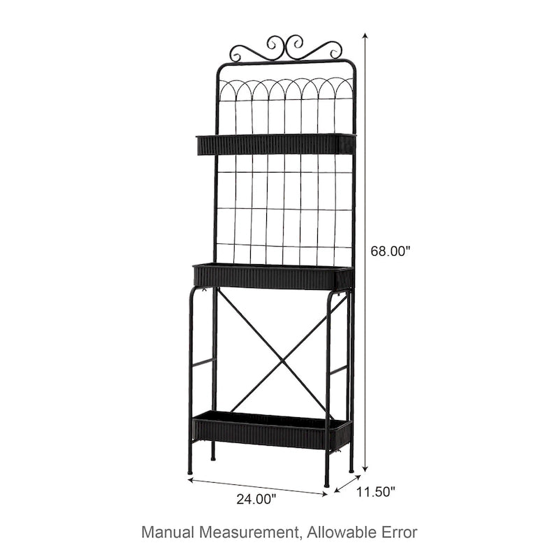 Scaffale Portavasi e Ripostiglio a 3 Ripiani in Metallo da 173 cm - Interno/Esterno