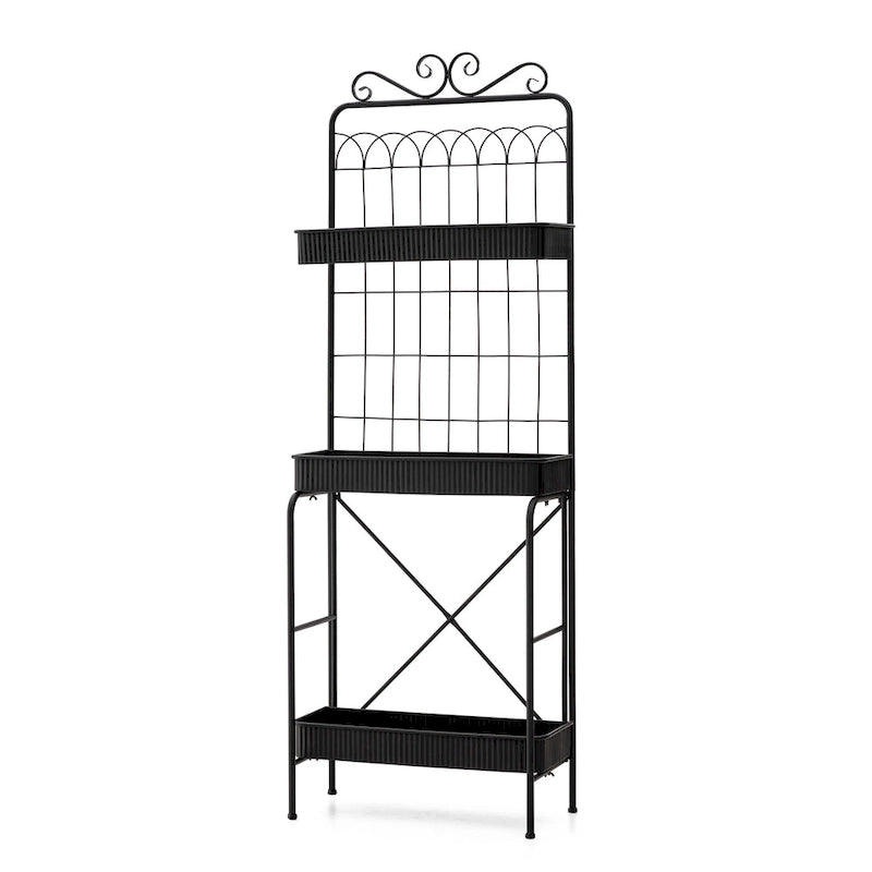 Scaffale Portavasi e Ripostiglio a 3 Ripiani in Metallo da 173 cm - Interno/Esterno