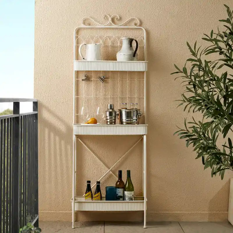 Scaffale Portavasi e Ripostiglio a 3 Ripiani in Metallo da 173 cm - Interno/Esterno