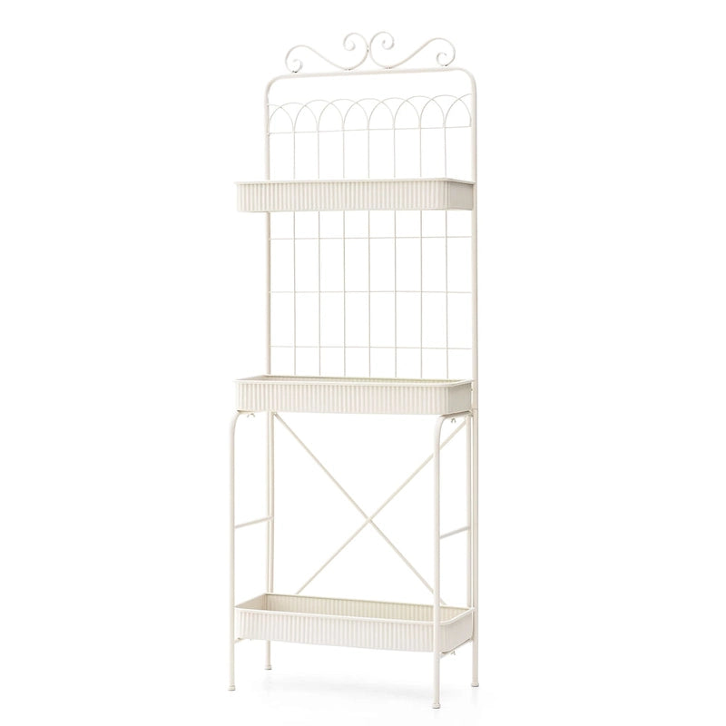 Scaffale Portavasi e Ripostiglio a 3 Ripiani in Metallo da 173 cm - Interno/Esterno