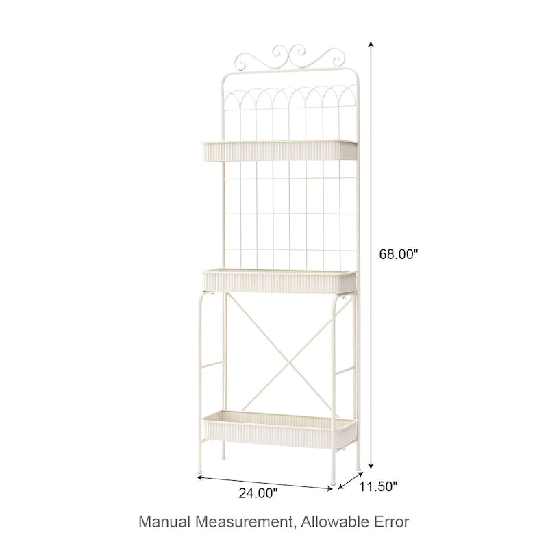 Scaffale Portavasi e Ripostiglio a 3 Ripiani in Metallo da 173 cm - Interno/Esterno