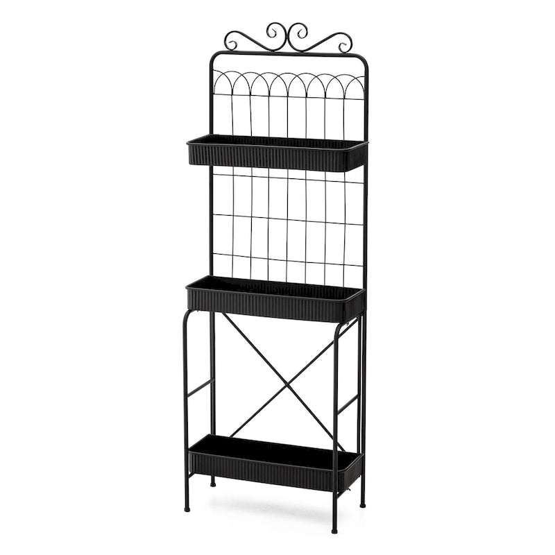 Scaffale Portavasi e Ripostiglio a 3 Ripiani in Metallo da 173 cm - Interno/Esterno
