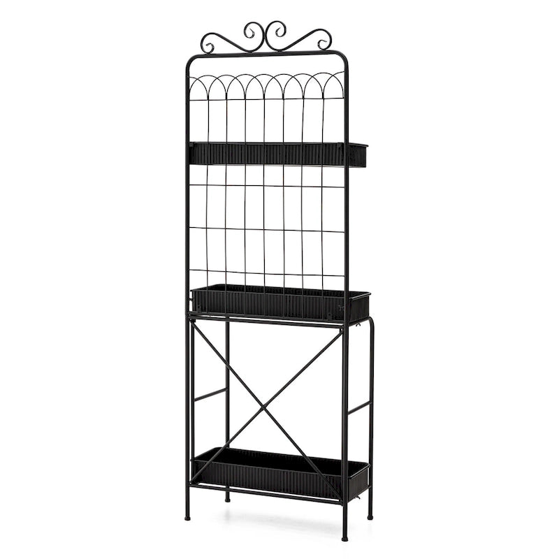 Scaffale Portavasi e Ripostiglio a 3 Ripiani in Metallo da 173 cm - Interno/Esterno