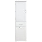 Mobile bagno alto 68 cm in legno bianco a 1 anta con cassetti e ripiano regolabile