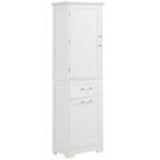 Mobile bagno alto 68 cm in legno bianco a 1 anta con cassetti e ripiano regolabile