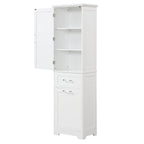 Mobile bagno alto 68 cm in legno bianco a 1 anta con cassetti e ripiano regolabile