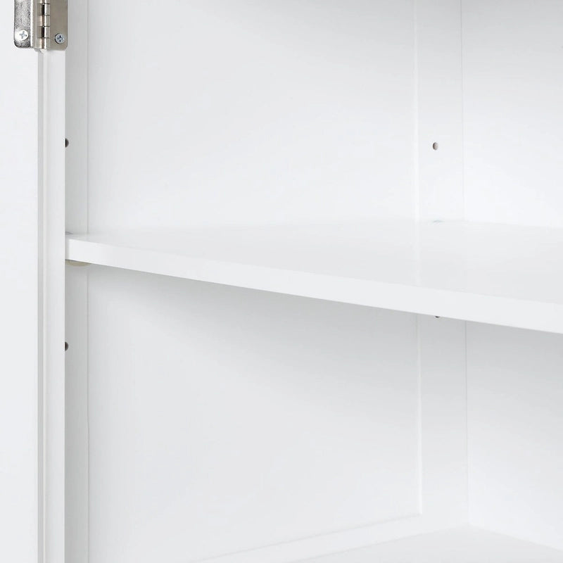 Mobile bagno alto 68 cm in legno bianco a 1 anta con cassetti e ripiano regolabile