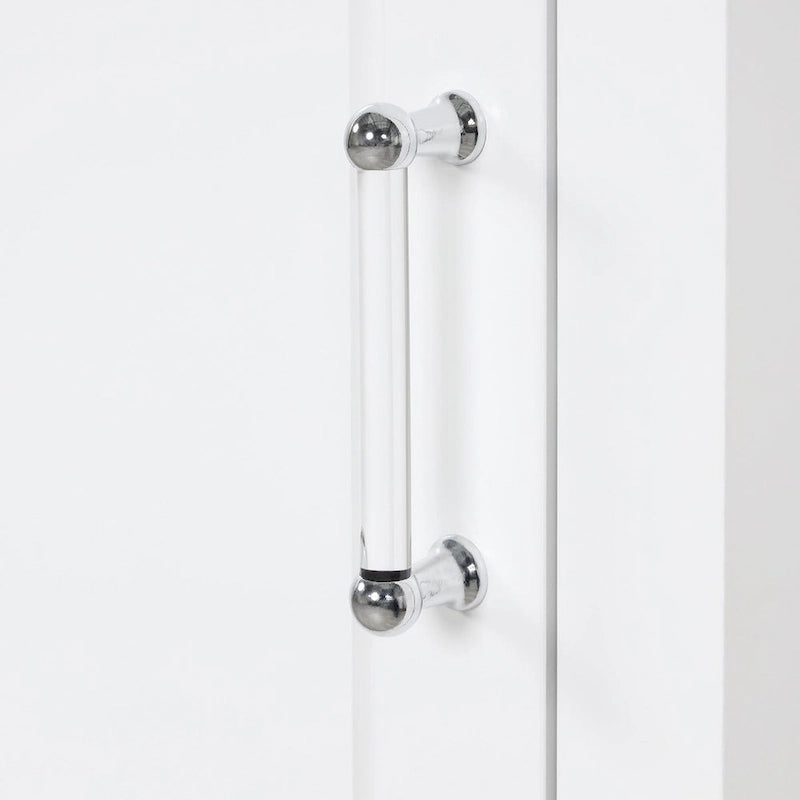 Mobile bagno alto 68 cm in legno bianco a 1 anta con cassetti e ripiano regolabile