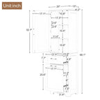 Mobile bagno alto 68 cm in legno bianco a 1 anta con cassetti e ripiano regolabile