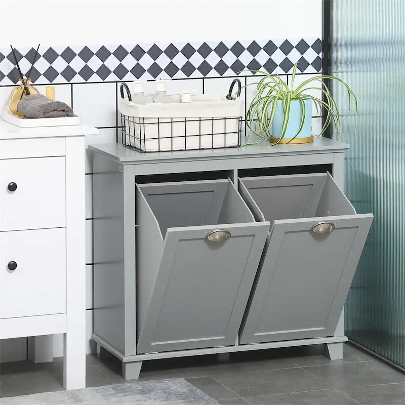 Mobile Contenitore per Bucato Inclinato, Organizzatore per Bagno
