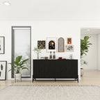 Sideboard Buffet Cabinet, Coffee Bar Cabinet, 47.2 Cabinet with 3 Drawers & 2 Doors, Kitchen Buffet Cabinet Cupboard Natural