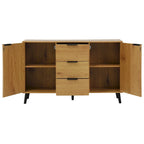 Madia Buffet, Mobile Bar Caffè, Mobiletto da 120 cm con 3 Cassetti e 2 Ante, Credenza da Cucina Naturale