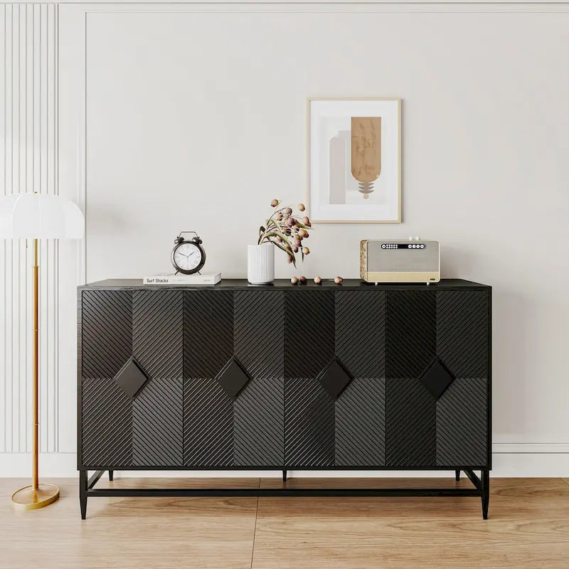 Mobile Credenza con Buffet a 4 Ante in Legno Laccato Accent