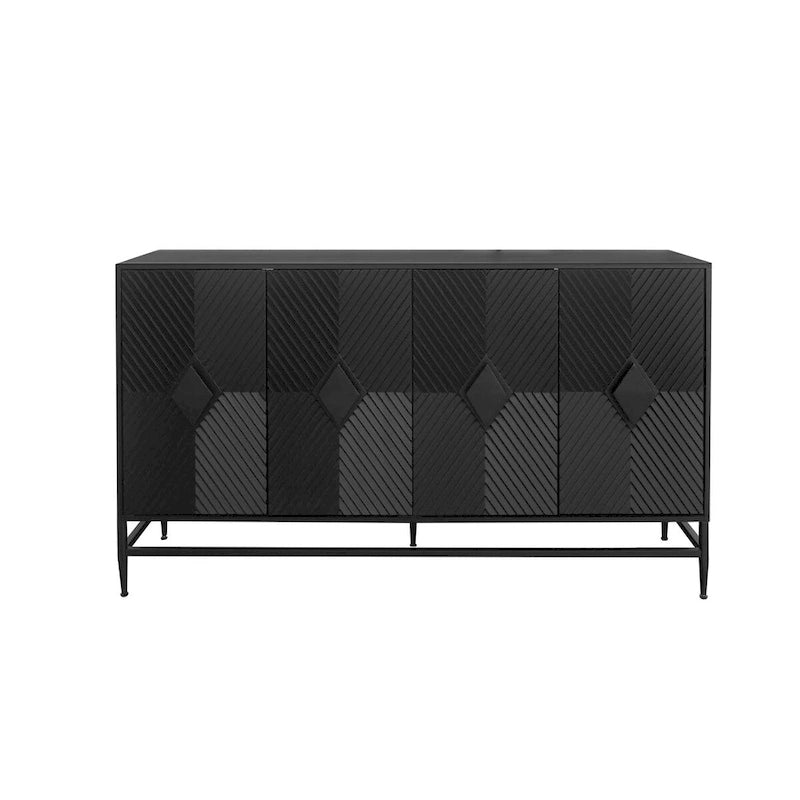 Mobile Credenza con Buffet a 4 Ante in Legno Laccato Accent